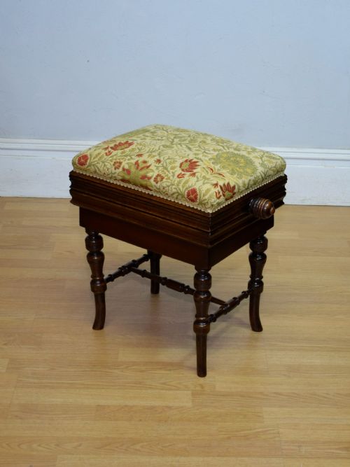 LATE VICTORIAN ADJUSTABLE PIANO STOOL - ADDITIONAL PHOTO 8