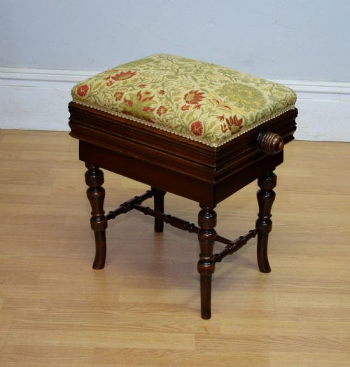 LATE VICTORIAN ADJUSTABLE PIANO STOOL - ADDITIONAL PHOTO 9