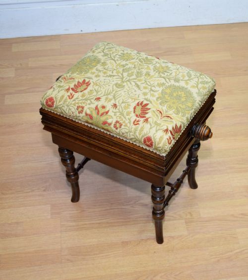 LATE VICTORIAN ADJUSTABLE PIANO STOOL - ADDITIONAL PHOTO 10
