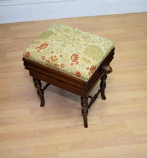 LATE VICTORIAN ADJUSTABLE PIANO STOOL - ADDITIONAL PHOTO 11