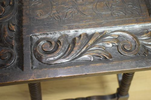 CARVED OAK JACOBEAN TABLE - ADDITIONAL PHOTO 12