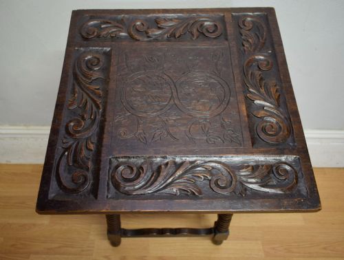 CARVED OAK JACOBEAN TABLE - ADDITIONAL PHOTO 15