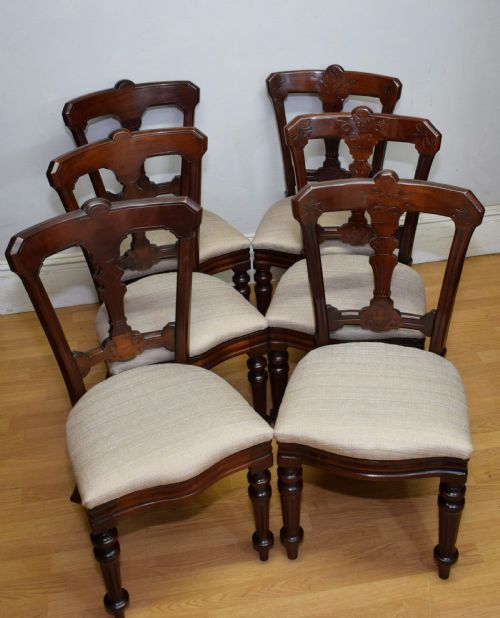 6 VICTORIAN MAHOGANY DINING CHAIRS - ADDITIONAL PHOTO 2