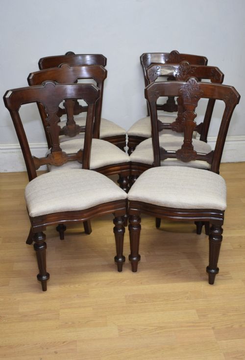 6 VICTORIAN MAHOGANY DINING CHAIRS - ADDITIONAL PHOTO 4