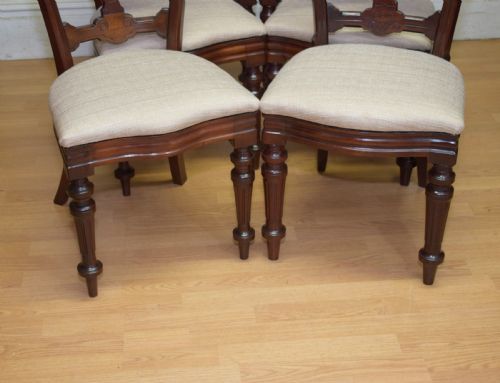 6 VICTORIAN MAHOGANY DINING CHAIRS - ADDITIONAL PHOTO 5