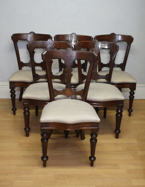 6 VICTORIAN MAHOGANY DINING CHAIRS - ADDITIONAL PHOTO 14