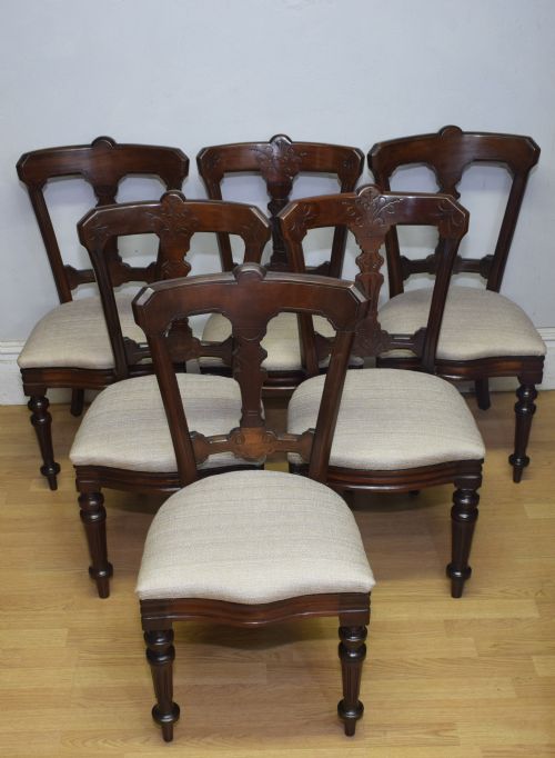 6 VICTORIAN MAHOGANY DINING CHAIRS - ADDITIONAL PHOTO 15