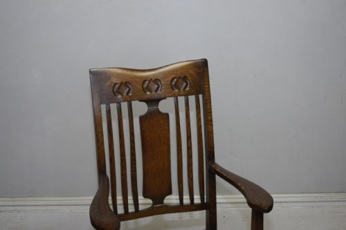ARTS AND CRAFTS OAK ARMCHAIR - ADDITIONAL PHOTO 4
