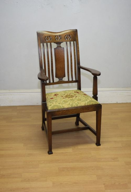 ARTS AND CRAFTS OAK ARMCHAIR - ADDITIONAL PHOTO 7