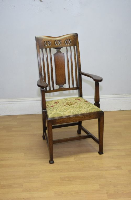 ARTS AND CRAFTS OAK ARMCHAIR - ADDITIONAL PHOTO 10