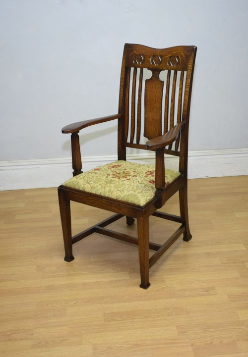 ARTS AND CRAFTS OAK ARMCHAIR - ADDITIONAL PHOTO 11