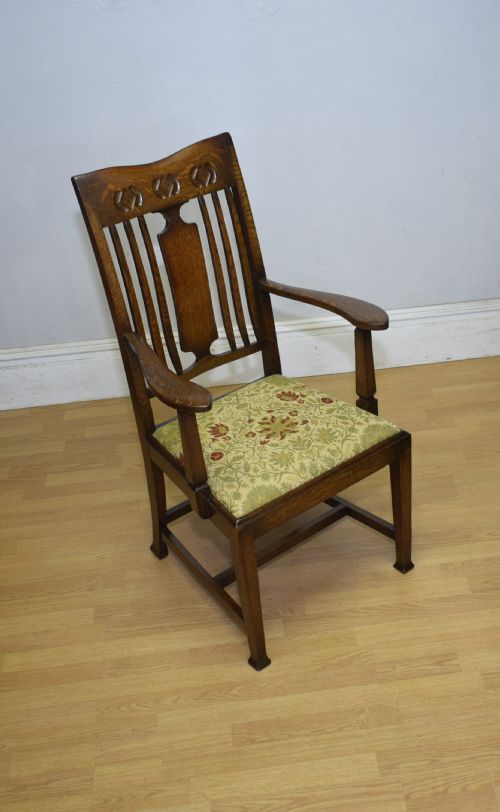 ARTS AND CRAFTS OAK ARMCHAIR - ADDITIONAL PHOTO 14