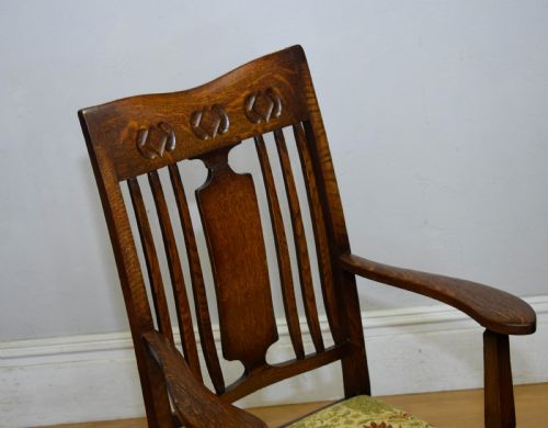 ARTS AND CRAFTS OAK ARMCHAIR - ADDITIONAL PHOTO 16