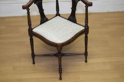 VICTORIAN CORNER INLAID ARMCHAIR - ADDITIONAL PHOTO 2