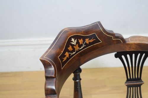 VICTORIAN CORNER INLAID ARMCHAIR - ADDITIONAL PHOTO 11