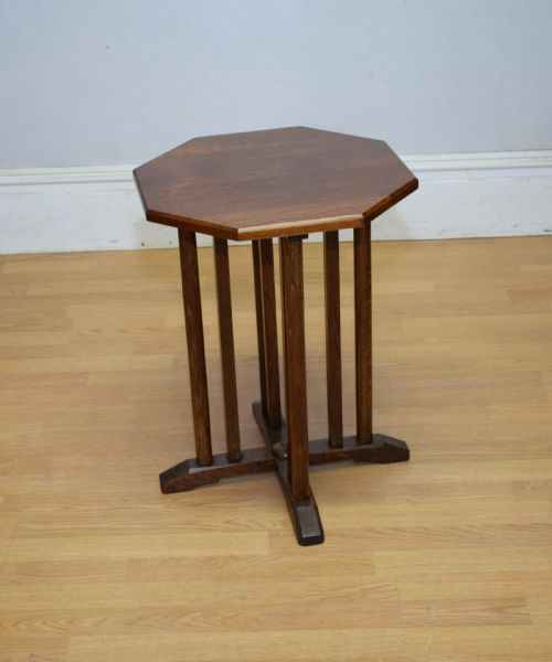 ARTS CRAFTS OAK OCTAGONAL TABLE - ADDITIONAL PHOTO 1