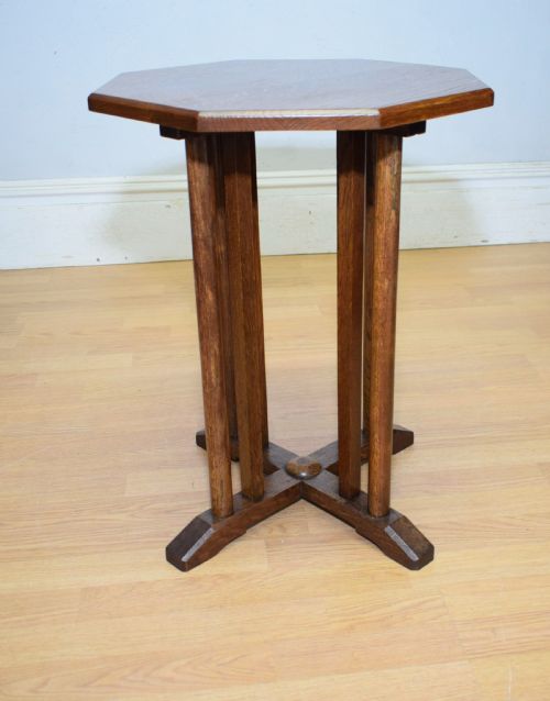 ARTS CRAFTS OAK OCTAGONAL TABLE - ADDITIONAL PHOTO 3
