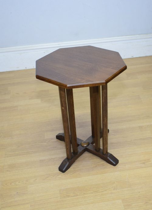 ARTS CRAFTS OAK OCTAGONAL TABLE - ADDITIONAL PHOTO 5