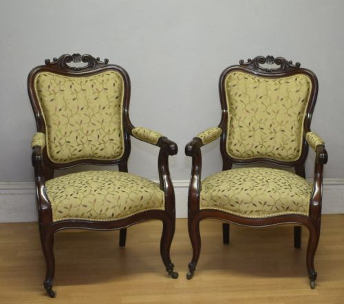 PAIR OF 19TH CENTURY FRENCH ARMCHAIRS - ADDITIONAL PHOTO 1