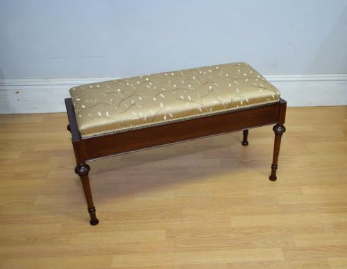 ANTIQUE VICTORIAN INLAID DUET PIANO STOOL - ADDITIONAL PHOTO 2