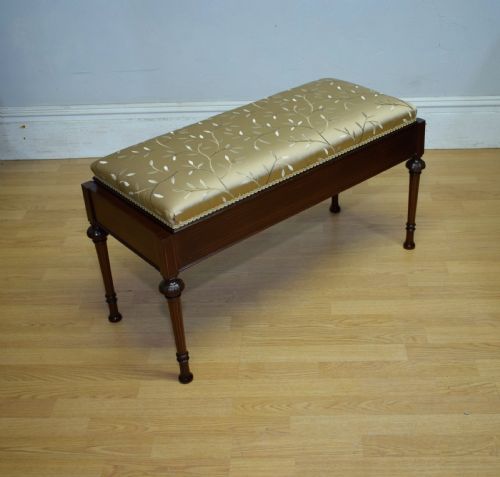 ANTIQUE VICTORIAN INLAID DUET PIANO STOOL - ADDITIONAL PHOTO 7