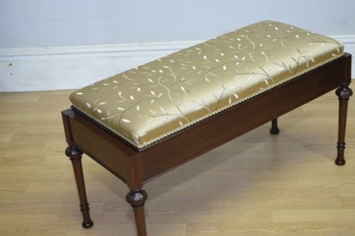 ANTIQUE VICTORIAN INLAID DUET PIANO STOOL - ADDITIONAL PHOTO 8