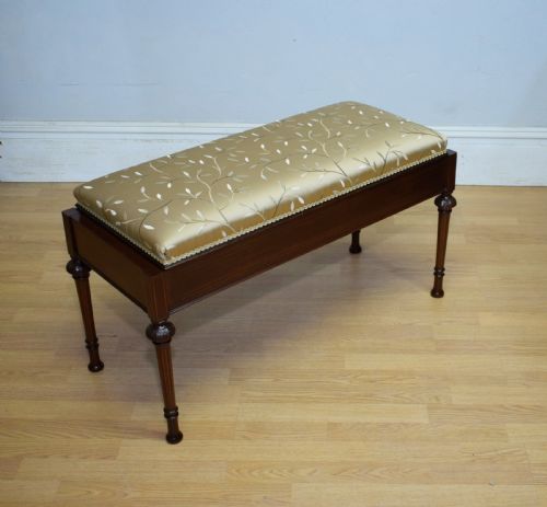 ANTIQUE VICTORIAN INLAID DUET PIANO STOOL - ADDITIONAL PHOTO 9