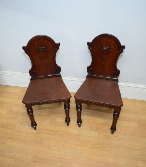 PAIR OF VICTORIAN HALL CHAIRS - ADDITIONAL PHOTO 10