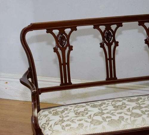 ANTIQUE VICTORIAN INLAID COUCH - ADDITIONAL PHOTO 4