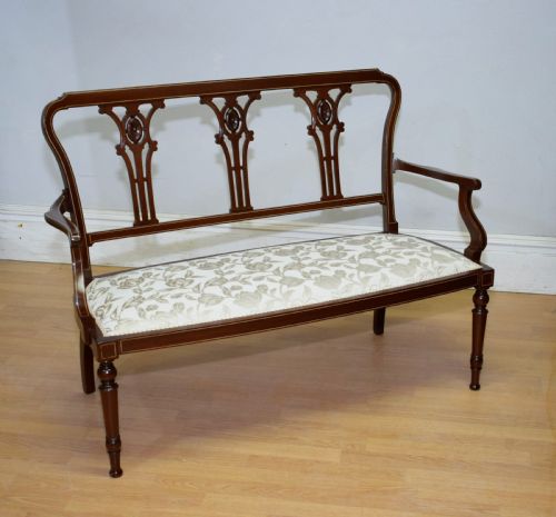 ANTIQUE VICTORIAN INLAID COUCH - ADDITIONAL PHOTO 7