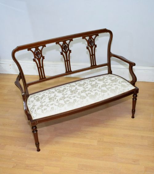 ANTIQUE VICTORIAN INLAID COUCH - ADDITIONAL PHOTO 9