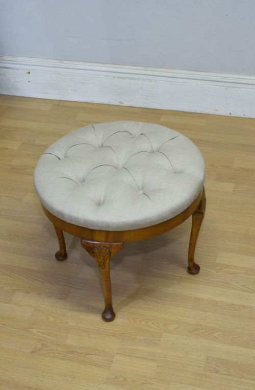 early 20th century upholstered stool - CATEGORY: ANTIQUE STOOLS - DATED 1920