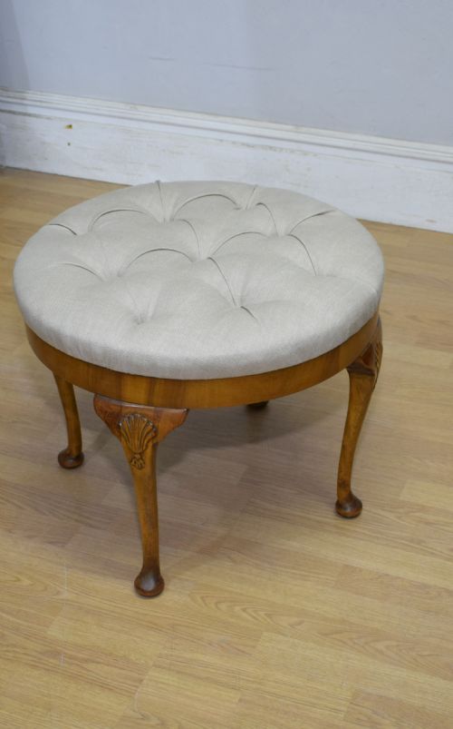 EARLY 20TH CENTURY UPHOLSTERED STOOL - ADDITIONAL PHOTO 1