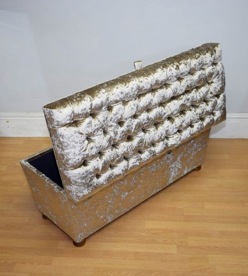 DEEP BUTTONED UPHOLSTERED OTTOMAN - ADDITIONAL PHOTO 6