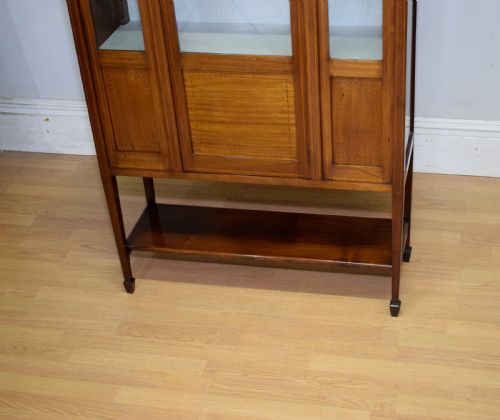 ANTIQUE EDWARDIAN INLAID DISPLAY CABINET - ADDITIONAL PHOTO 2