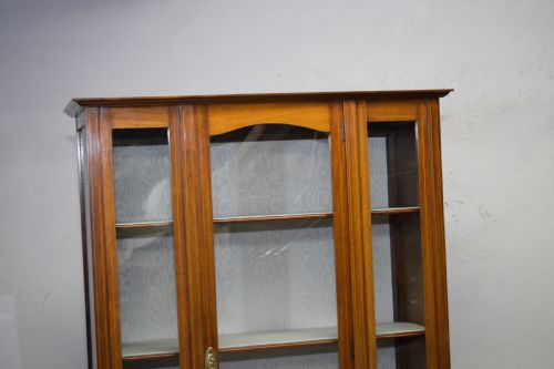 ANTIQUE EDWARDIAN INLAID DISPLAY CABINET - ADDITIONAL PHOTO 4
