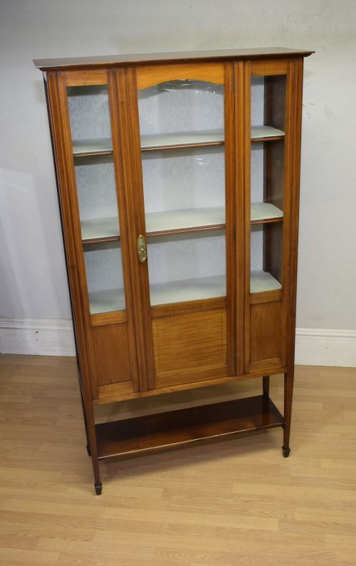 ANTIQUE EDWARDIAN INLAID DISPLAY CABINET - ADDITIONAL PHOTO 6