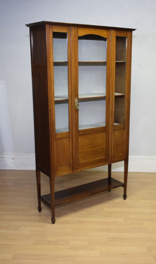 ANTIQUE EDWARDIAN INLAID DISPLAY CABINET - ADDITIONAL PHOTO 8