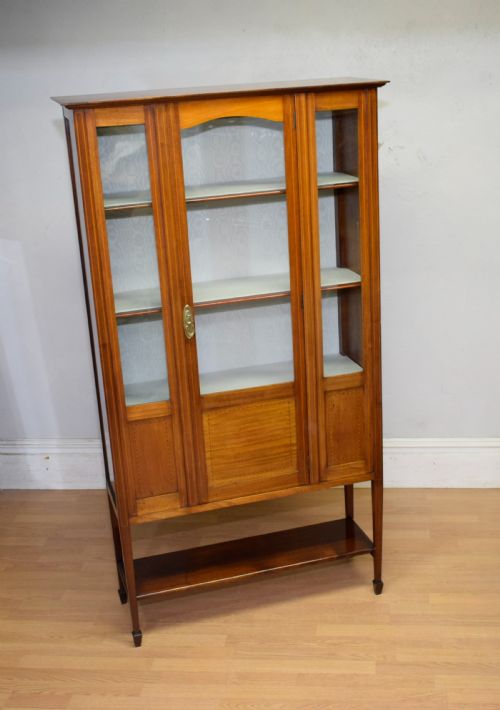 ANTIQUE EDWARDIAN INLAID DISPLAY CABINET - ADDITIONAL PHOTO 11