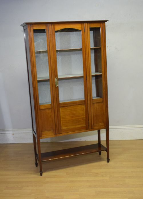 ANTIQUE EDWARDIAN INLAID DISPLAY CABINET - ADDITIONAL PHOTO 17