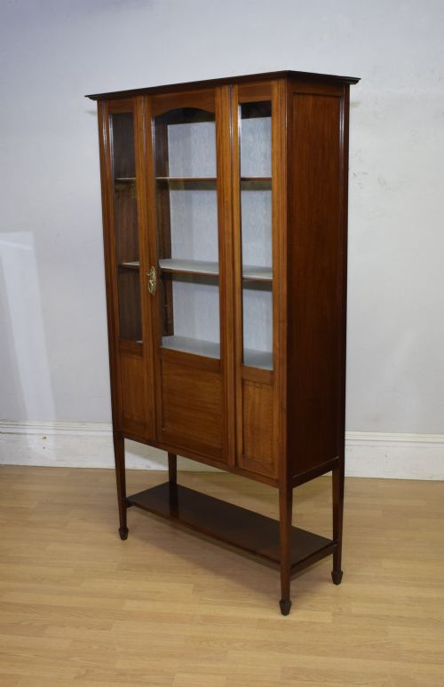 ANTIQUE EDWARDIAN INLAID DISPLAY CABINET - ADDITIONAL PHOTO 18