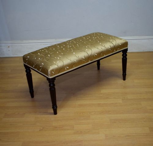 LARGE UPHOLSTERED CENTRE STOOL DUET STOOL - ADDITIONAL PHOTO 4