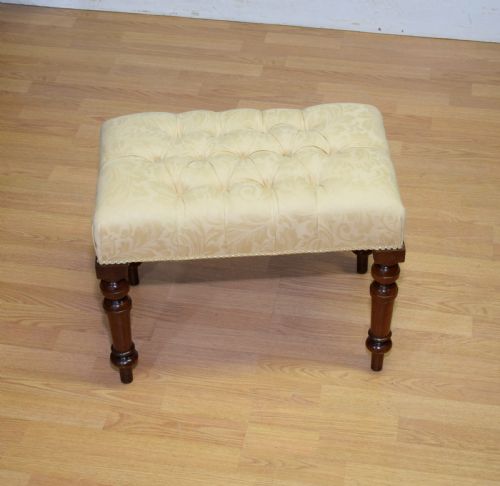 antique victorian upholstered stool - CATEGORY: ANTIQUE STOOLS - DATED VICTORIAN
