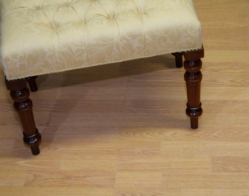 ANTIQUE VICTORIAN UPHOLSTERED STOOL - ADDITIONAL PHOTO 5