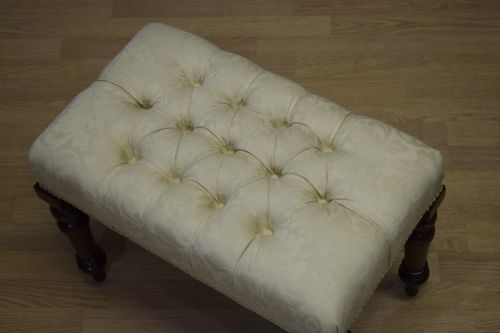 ANTIQUE VICTORIAN UPHOLSTERED STOOL - ADDITIONAL PHOTO 11