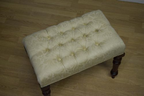 ANTIQUE VICTORIAN UPHOLSTERED STOOL - ADDITIONAL PHOTO 15