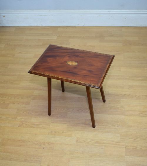 ANTIQUE EDWARDIAN MAHOGANY INLAID TABLE - ADDITIONAL PHOTO 6