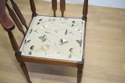 ANTIQUE EDWARDIAN INLAID CORNER CHAIR - ADDITIONAL PHOTO 3