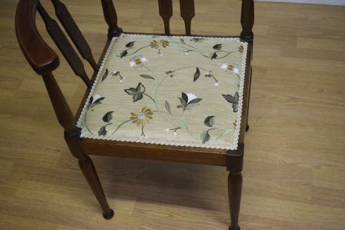 ANTIQUE EDWARDIAN INLAID CORNER CHAIR - ADDITIONAL PHOTO 4