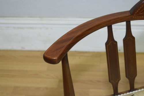 ANTIQUE EDWARDIAN INLAID CORNER CHAIR - ADDITIONAL PHOTO 10